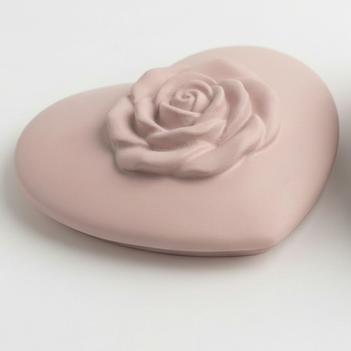шкатулка сердце с розой крышка
