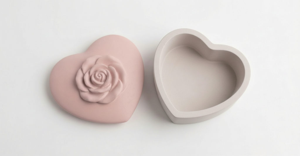 шкатулка сердце с розой